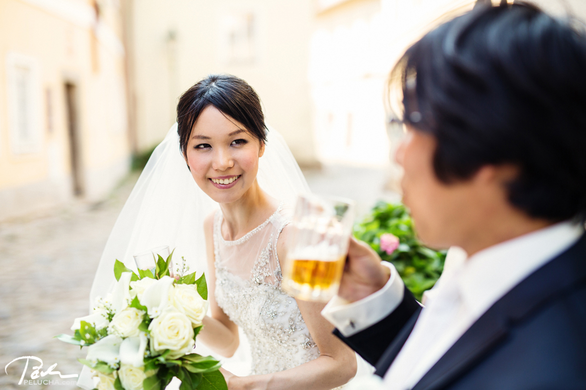 wedding couple beer